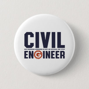 Funny Geek Engineer Spaß Zivil Engineering Job Button