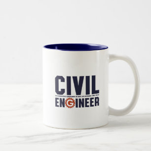 Funny Geek Engineer Spaß Zivil Engineering Job Zweifarbige Tasse