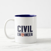 Funny Geek Engineer Spaß Zivil Engineering Job Zweifarbige Tasse (Links)