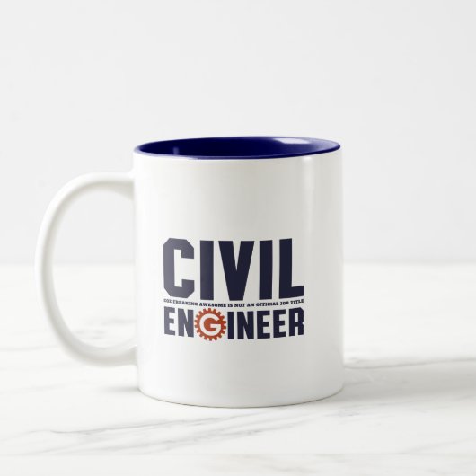 Funny Geek Engineer Spaß Zivil Engineering Job Zweifarbige Tasse (Links)