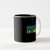 Funny Geek Engineer Student für Industrieingenieur Zweifarbige Tasse (VorderseiteRechts)