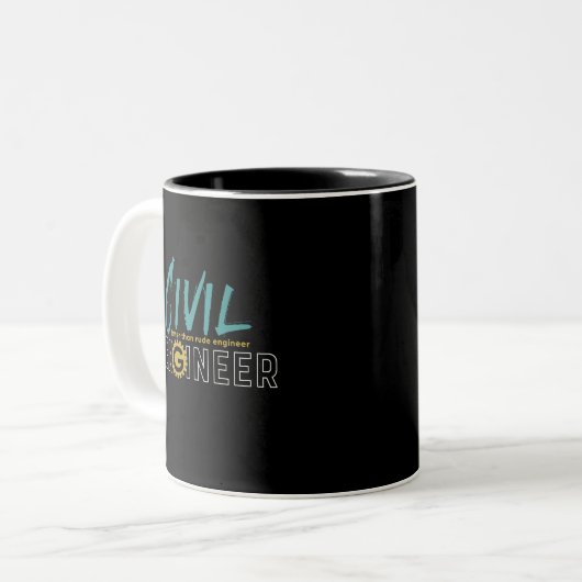 Funny Geek Engineer Zivil Engineering Student Zweifarbige Tasse (Vorderseite Links)
