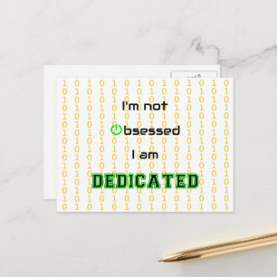 Funny Geek gewidmet nicht besessen Postkarte