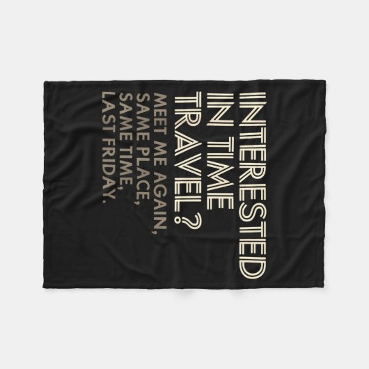 Funny Geek Gift Time Travel Paradox Fleecedecke (Vorderseite (Horizontal))