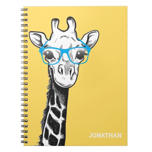 Funny Geek Giraffe Name Notebook Notizblock (Vorderseite)