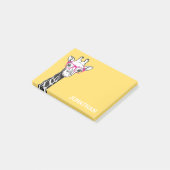 Funny Geek Giraffe Yellow Post-it Klebezettel (angewinkelt)