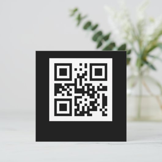 Funny Geek Human QR Code Barcode Code Scanner Einladung (Stehend Vorderseite)