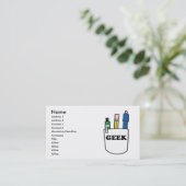 Funny GEEK Pocket Protected Business Cards Visitenkarte (Stehend Vorderseite)