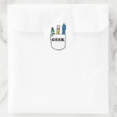 Funny GEEK Pocket Protector Runder Aufkleber (Tasche)