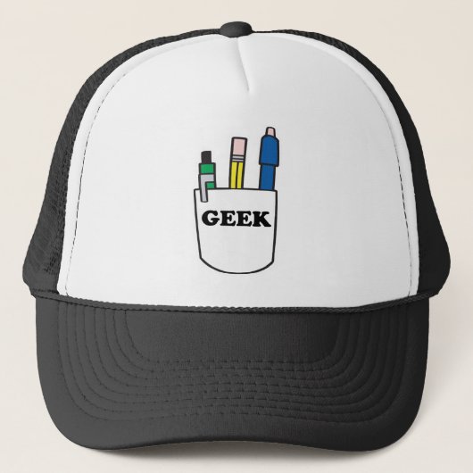 Funny GEEK Pocket Protector Truckerkappe (Vorderseite)