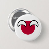 Funny Geeky Japan Countryball Flag Button (Vorne & Hinten)