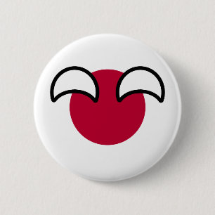 Funny Geeky Japan Countryball Flag Button