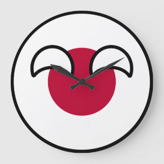 Funny Geeky Japan Countryball Flag Große Wanduhr