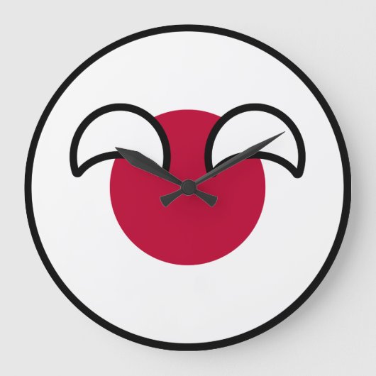 Funny Geeky Japan Countryball Flag Große Wanduhr (Vorderseite)
