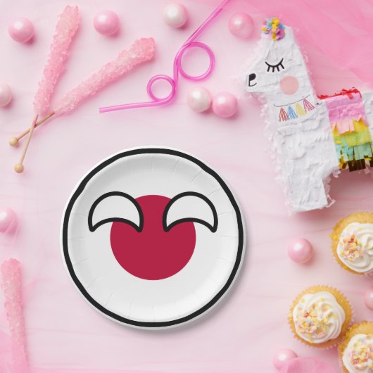 Funny Geeky Japan Countryball Flag Pappteller (Party)