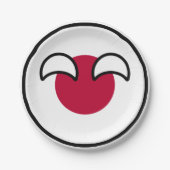 Funny Geeky Japan Countryball Flag Pappteller (Vorderseite)
