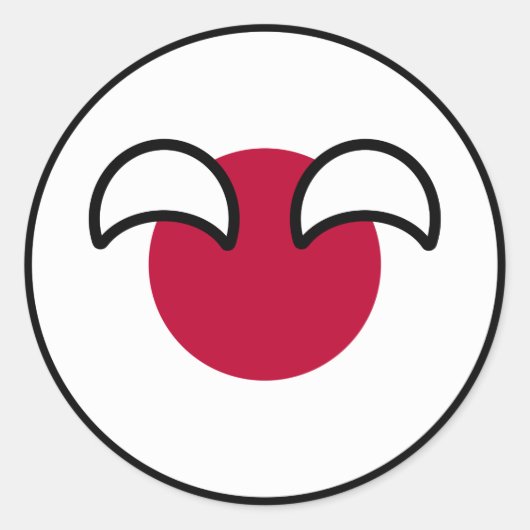 Funny Geeky Japan Countryball Flag Runder Aufkleber (Vorderseite)