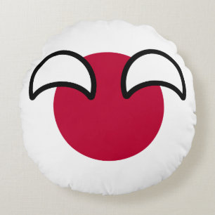 Funny Geeky Japan Countryball Flag Rundes Kissen