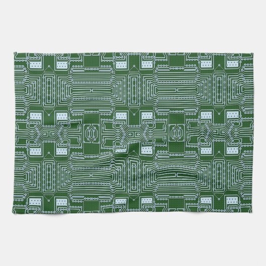 Funny Geeky Nerd Computer Circuit Board Muster Geschirrtuch (Horizontal)