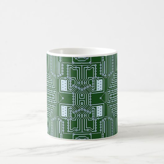 Funny Geeky Nerd Computer Circuit Board Muster Kaffeetasse (Mittel)