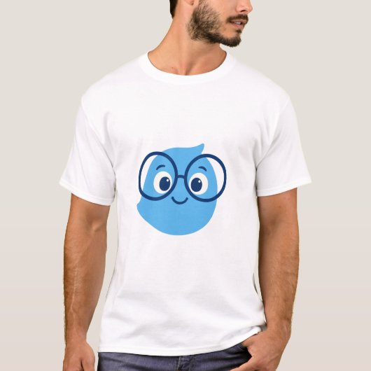 Funny Geeky Smiley Face T-Shirt for Men – Cute Blu (Vorderseite)