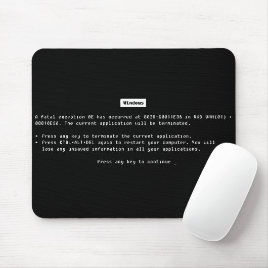 Funny Geeky Windows Fehler Mousepad (Mit Mouse)