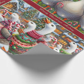 Funny Geese Christmas Wrapping Paper Geschenkpapier (Ecke)