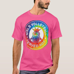 Funny Gefärbte Krawatte Girls Volleyball Serviert T-Shirt