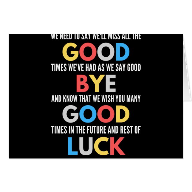 Funny geht weg Farewell (Vorderseite (Horizontal))