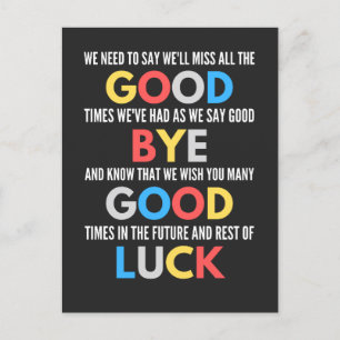 Funny geht weg Farewell Feiertagspostkarte