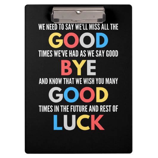 Funny geht weg Farewell Klemmbrett (Vorderseite)