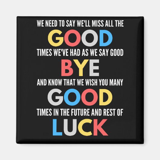 Funny geht weg Farewell Magnet (Vorne)