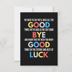 Funny geht weg Farewell Mitteilungskarte