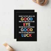 Funny geht weg Farewell Mitteilungskarte (Vorderseite/Rückseite Beispiel)
