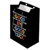 Funny geht weg Farewell Mittlere Geschenktüte (Vorderseite Schrägansicht)