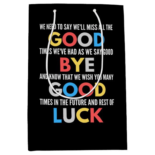 Funny geht weg Farewell Mittlere Geschenktüte (Vorderseite)