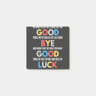Funny geht weg Farewell Post-it Klebezettel