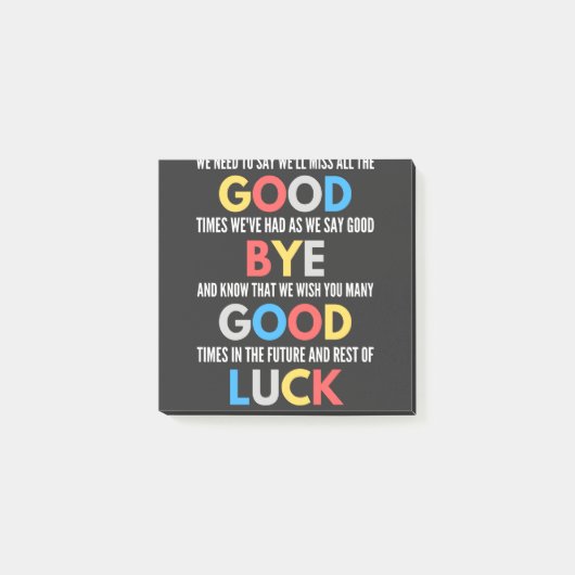 Funny geht weg Farewell Post-it Klebezettel (Vorderseite)
