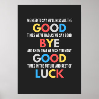 Funny geht weg Farewell Poster