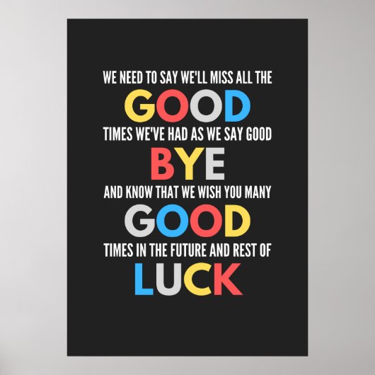 Funny geht weg Farewell Poster (Vorne)