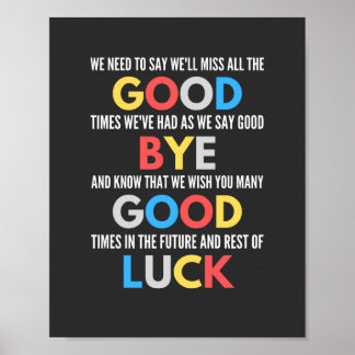 Funny geht weg Farewell Poster