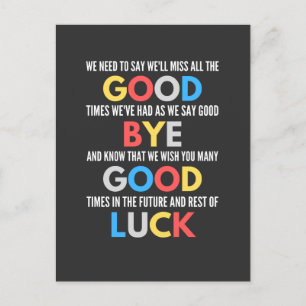 Funny geht weg Farewell Postkarte