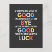 Funny geht weg Farewell Postkarte (Vorderseite)