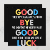 Funny geht weg Farewell Save The Date (Vorne/Hinten)