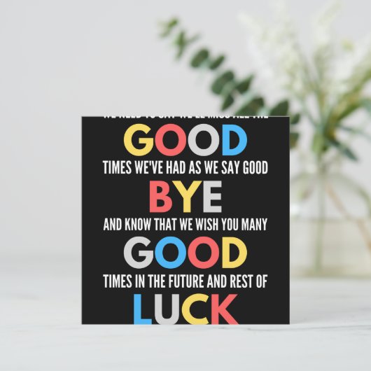 Funny geht weg Farewell Save The Date (Stehend Vorderseite)