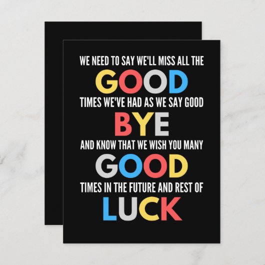 Funny geht weg Farewell Save The Date (Vorne/Hinten)