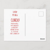 Funny geht zu einem Condo-Cartoon-Adressenwechsel Postkarte (Rückseite)