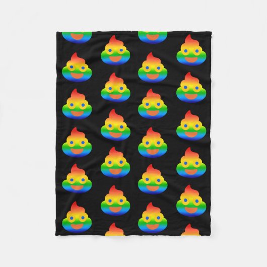 Funny Gekackt Emoji Rainbow Color Smile Face Spaß Fleecedecke (Vorderseite)