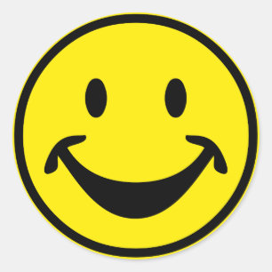 Funny gelb + dein Backg. Ideen Runder Aufkleber