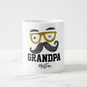 Funny gelb Klassen und Schnurrbart Custom Opa Jumbo-Tasse (Vorderseite)